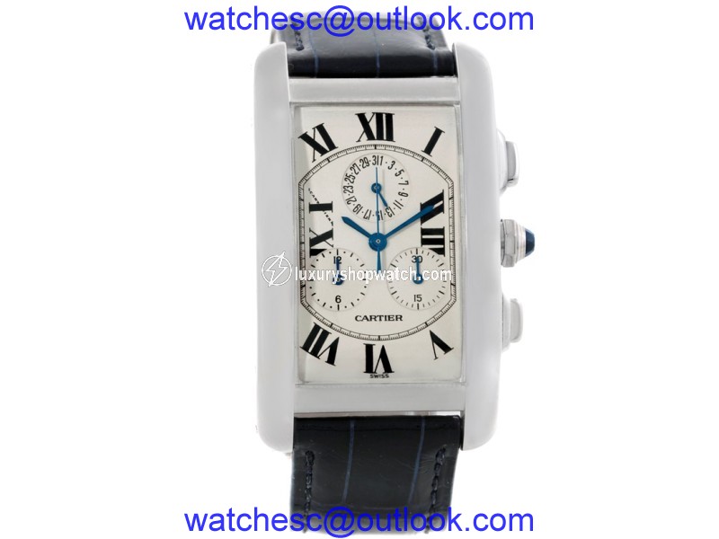 Cartier Tank Americaine W2603356 Chronograph 18K White Gold 26.6mm Unisex Watch Cartier