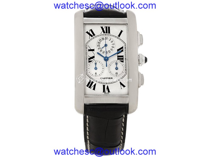 Cartier Tank Americaine W2603358 Chronograph 18K White Gold 26.6mm Mens Watch Cartier