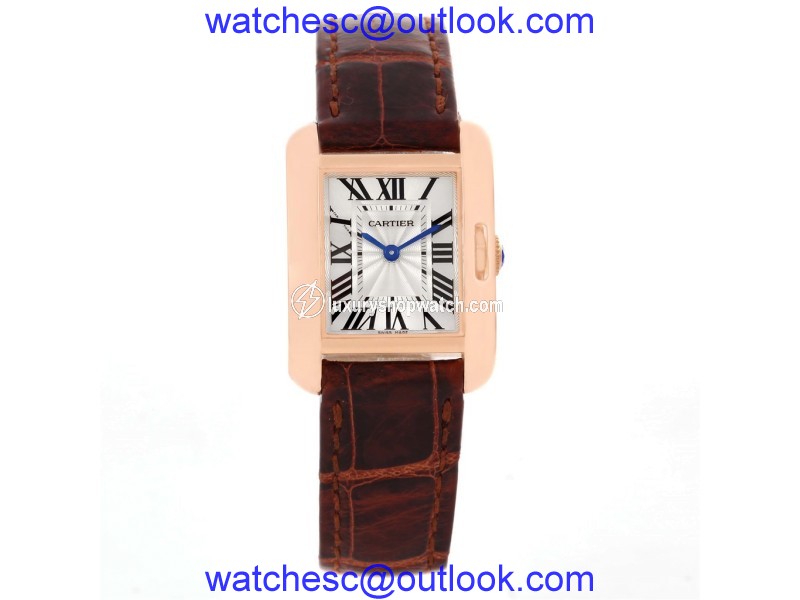 Cartier Tank Anglaise W5310027 18K Rose Gold 23mm Womens Watch Cartier