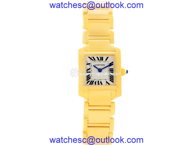 Cartier Tank Francaise W50002N2 18K Yellow Gold Quartz 20mm Womens Watch Cartier