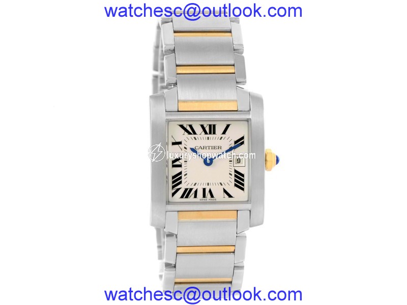 Cartier Tank Francaise W51012Q4 Stainless Steel & 18K Gold 25mm Womens Watch Cartier