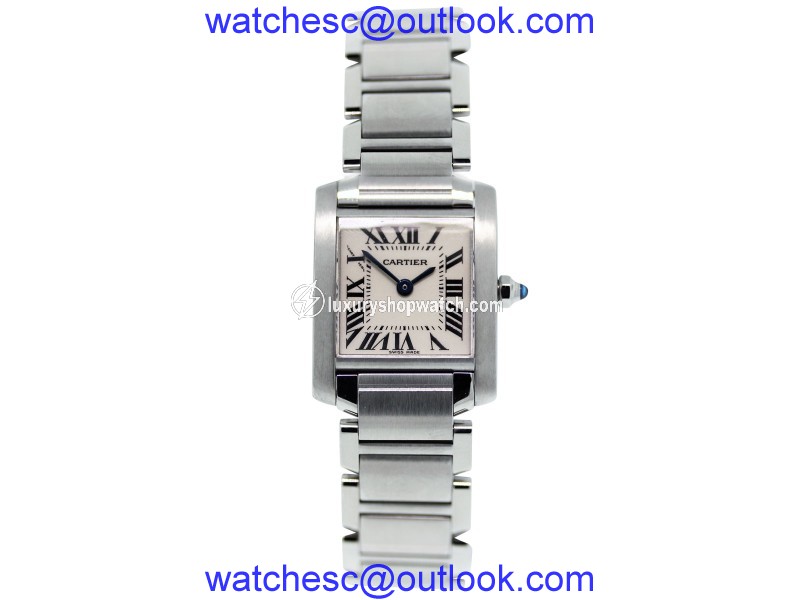 Cartier Tank Francaise W51008Q3 Stainless Steel White Dial 20mm Womens Watch Cartier