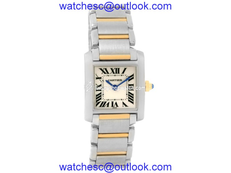 Cartier Tank Francaise W51007Q4 Stainless Steel & 18K Yellow Gold 20mm Womens Watch Cartier