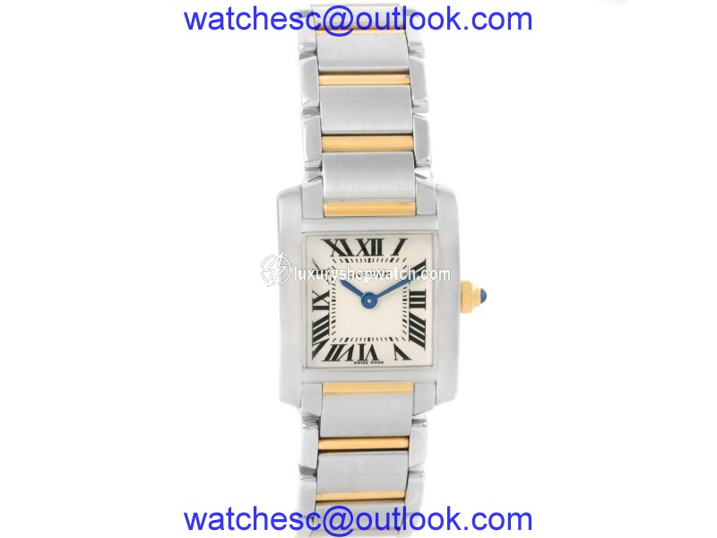 Cartier Tank Francaise W51007Q4 Stainless Steel & 18K Yellow Gold 20mm Womens Watch Cartier