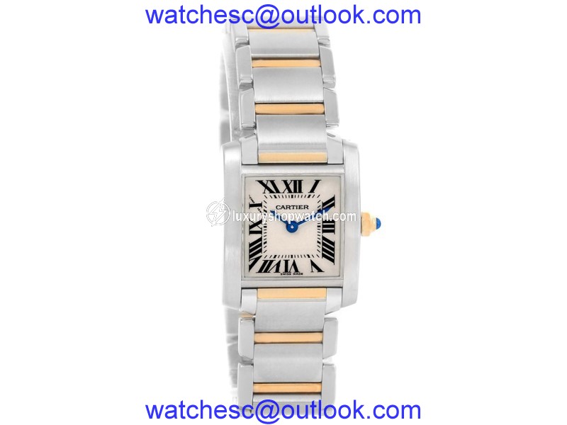 Cartier Tank Francaise W51007Q4 Stainless Steel and Yellow Gold 25mm Quartz Women Watch Cartier