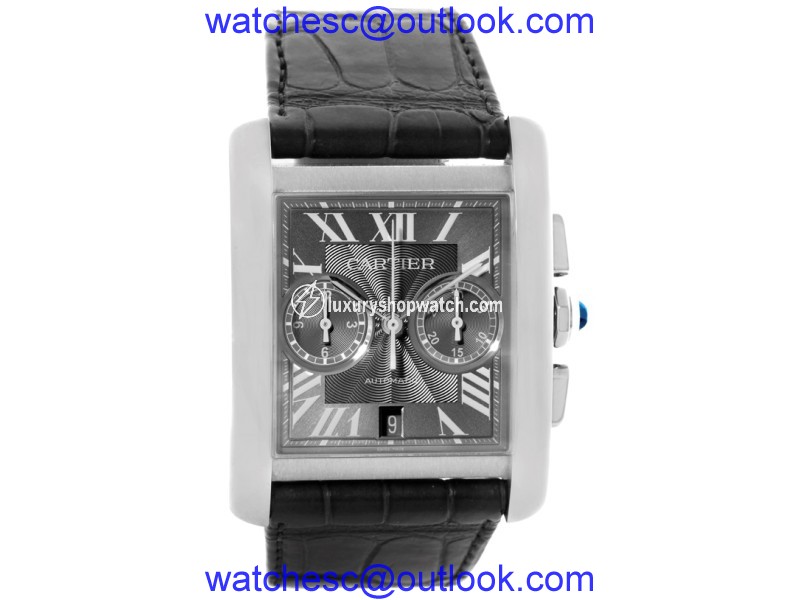 Cartier Tank MC W5330008 Stainless Steel Automatic Grey Dial 34.3mm Mens Watch Cartier