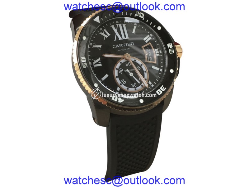 Cartier Calibre De Cartier W2CA0004 Diver ADLC-Coated Stainless Steel & 18K Rose Gold 42mm Watch Cartier