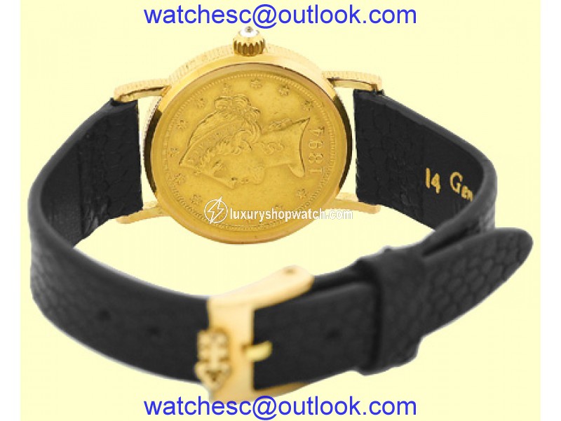 Corum 1894 Five Dollar U.S. Coin 18K Yellow Gold Dress Womens Watch Corum