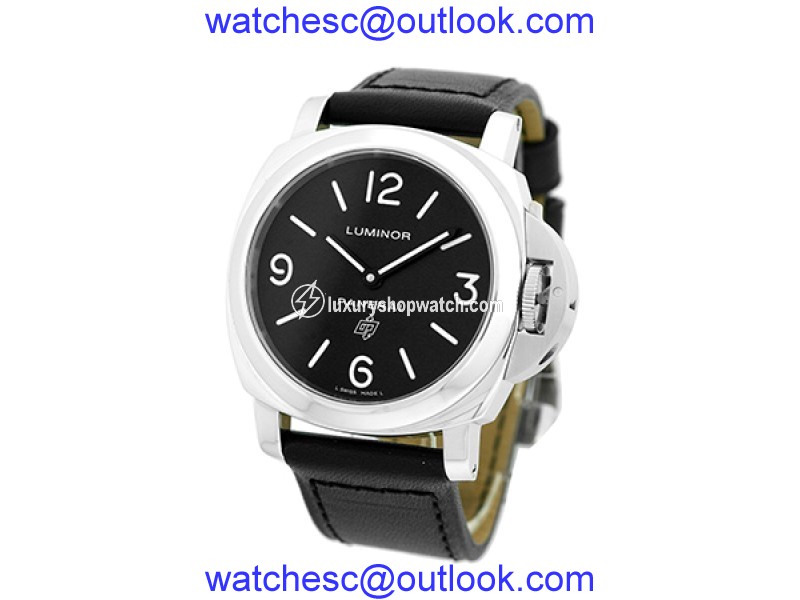 Panerai "Luminor Base Logo" Stainless Steel & Leather 44mm Mens Watch Watch Panerai