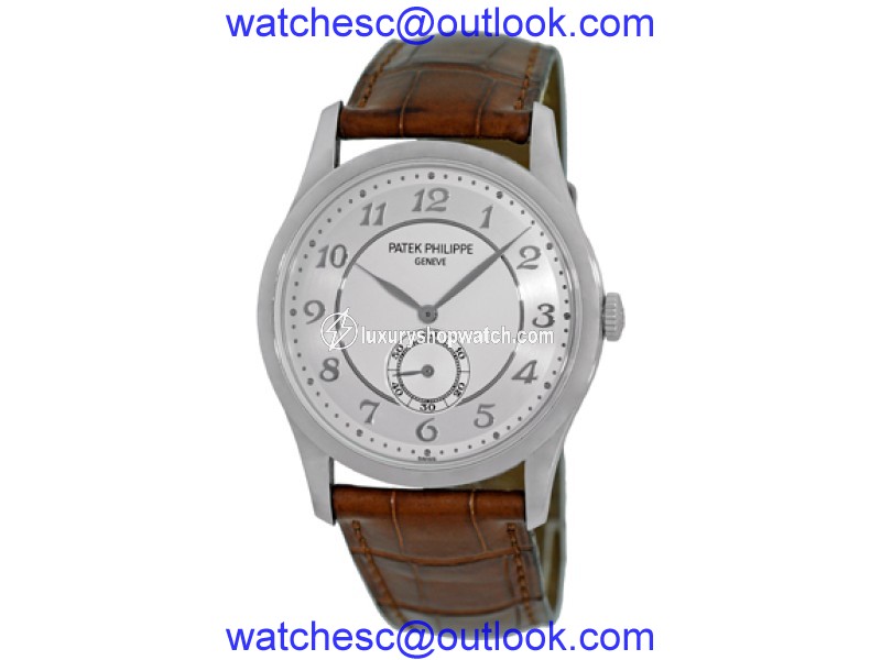 Patek Philippe "Calatrava" 5196-P Platinum Strap Mens 37mm Watch |