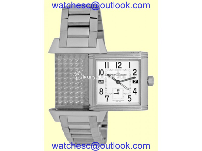 Jaeger LeCoultre "Reverso Squadra Hometime GMT" Stainless Steel Automatic 41mm Mens Watch
