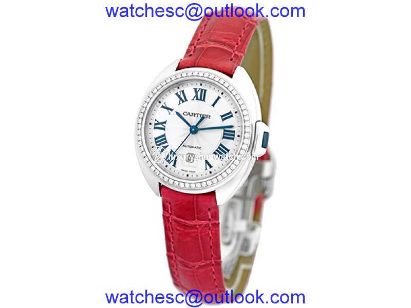 Cartier Cle De Cartier wjcl0015 18K White Gold & Diamond 31mm Womens Watch Cartier