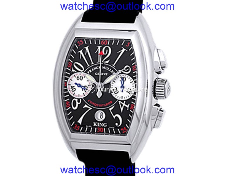 Franck Muller "Conquistador King Chronograph" Stainless Steel Mens Strap Watch Franck Muller