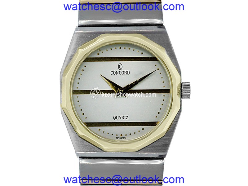 Concord Mariner 15 61 145v14 Two Tone 18K Yellow Gold & Stainless Steel Quartz 22mm Womens Watch Concord