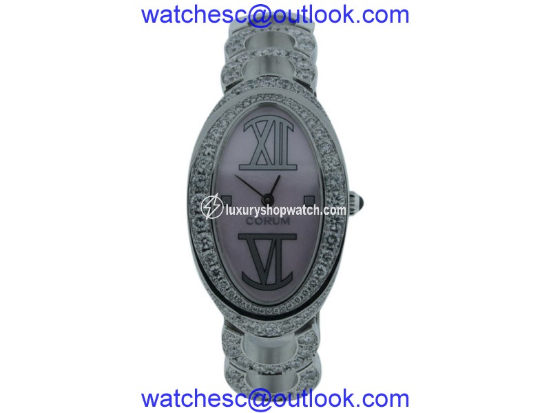 Corum 137.410.69 18K White Gold MOP & 1.5ct Diamond 24mm x 38mm Watch Corum