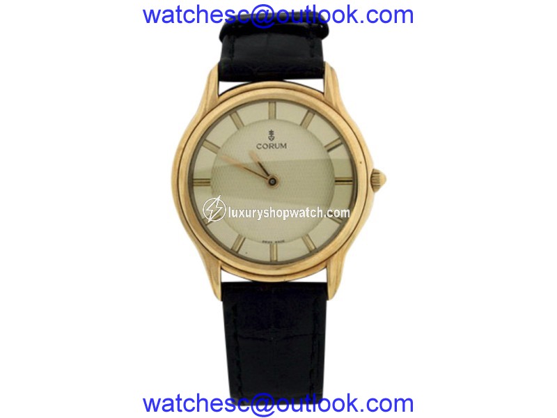 Corum 18K Yellow Gold Manual Wind Vintage 32mm Mens Watch Corum