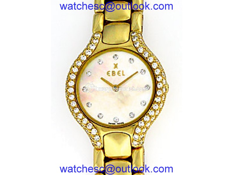 Ebel "Beluga" 18K Yellow Gold Diamond Womens Watch Ebel