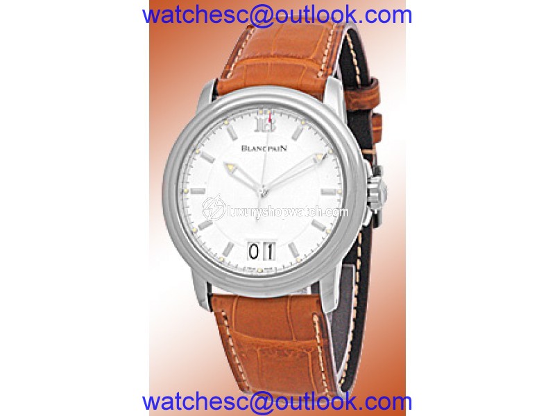 Blancpain "Leman Grande Date" Stainless Steel Mens Strap Watch Blancpain