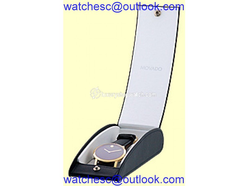 Movado "Museum" Gold Tone Mens Strap Watch Movado