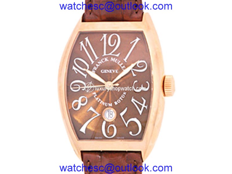 Franck Muller "Cintree Curvex" 18K Rose Gold Mens Strap Watch Franck Muller