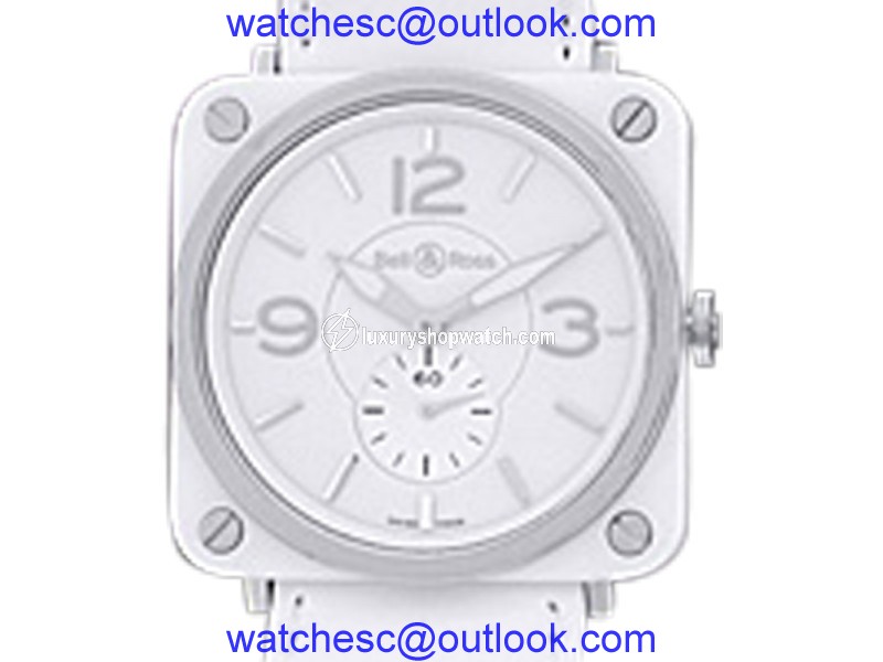Bell & Ross "BRS-98" Stainless Steel & White Ceramic Womens Strap Watch Bell & Ross