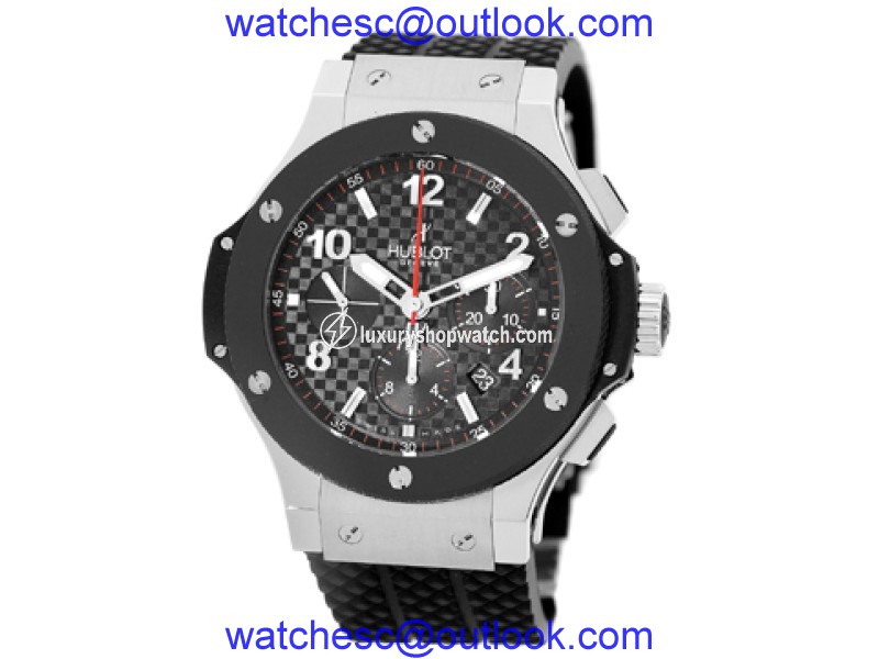 Hublot "Big Bang" Chronograph Stainless Steel & Ceramic Mens Watch Hublot