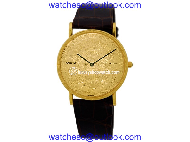 Corum 1884 Twenty Dollar U.S. Coin 18K Yellow Gold Mens Watch Corum
