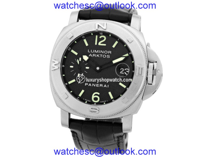 Panerai "Luminor Arktos" PAM 92 Stainless Steel & Leather Automatic 44mm Mens Watch Panerai