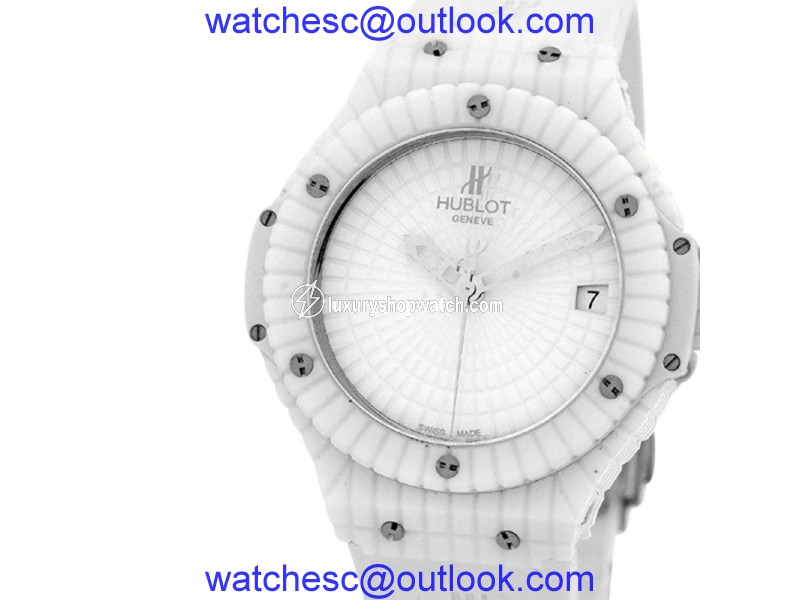 Hublot "Big Bang Caviar" Large White Ceramic & Titanium Strapwatch Womens Watch Hublot