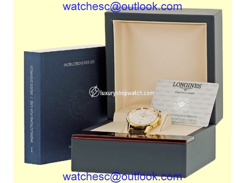 Longines Flagship L4.756.6.72.9 18K Yellow Gold Chronograph 38mm Watch Longines