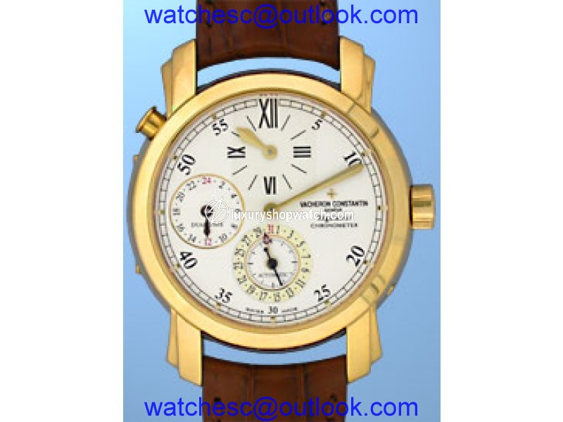 Vacheron Constantin Malte Dual Time Regulateur 18K Yellow Gold Mens Watch Vacheron Constantin
