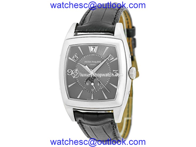Patek Philippe 5135 "Gondolo Calendario" 18K White Gold & Leather 38mm Mens Watch Patek Philippe
