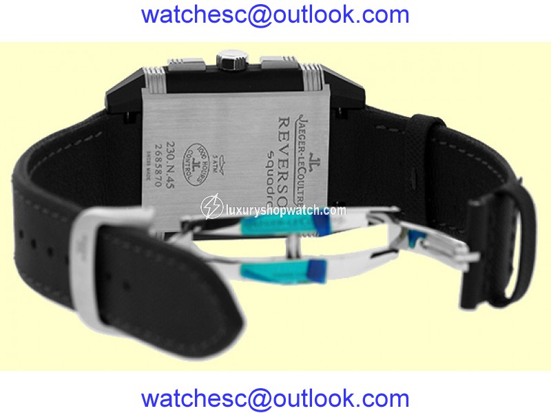 Jaeger LeCoultre Reverso Squadra GMT Stainless Steel & Black Rubber Chronograph 41mm Strap Watch Jaeger LeCoultre