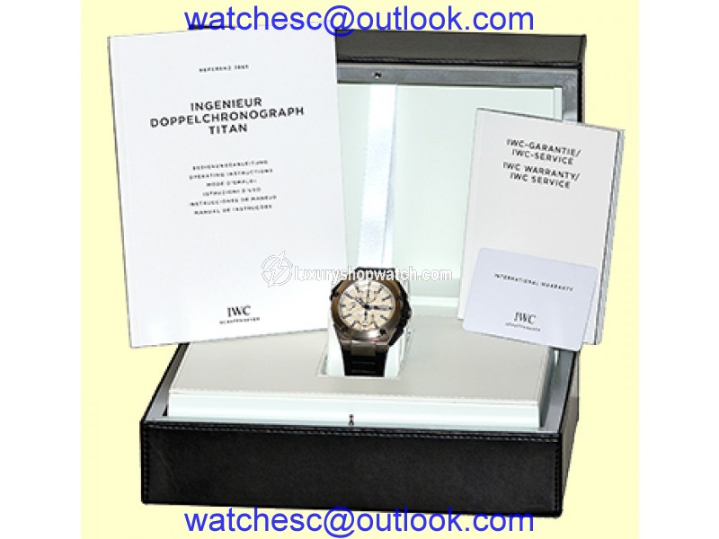 IWC "Ingenieur Double Chronograph" Titanium Automatic Mens Strap Watch IWC