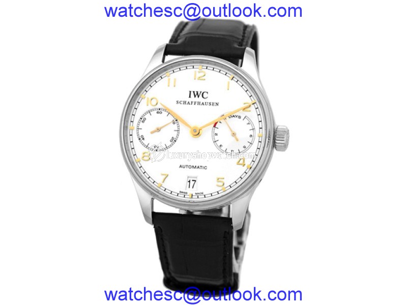 IWC Portuguese 7 Day IW5001-14 Stainless Steel & Leather 42mm Watch IWC