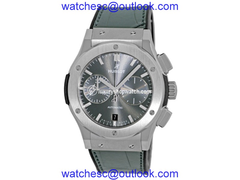 Hublot Classic Fusion 521.NX.7071.LR Titanium / Leather with Grey Sunray Dial 45mm Mens Watch Hublot