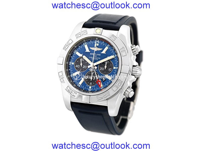 Breitling "Chronomat 44 GMT" Stainless Steel & Rubber Automatic 47mm Mens Watch Breitling