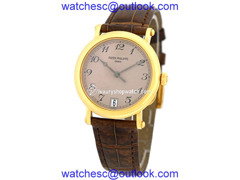 Patek Philippe 5053-J "Officer's" 18K Yellow Gold & Leather Automatic 36mm Mens Watch Patek Philippe