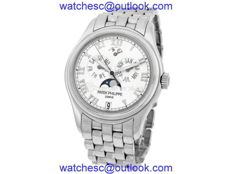 Patek Philippe "Annual Calendar" 18K White Gold Automatic 37mm Mens Watch Patek Philippe
