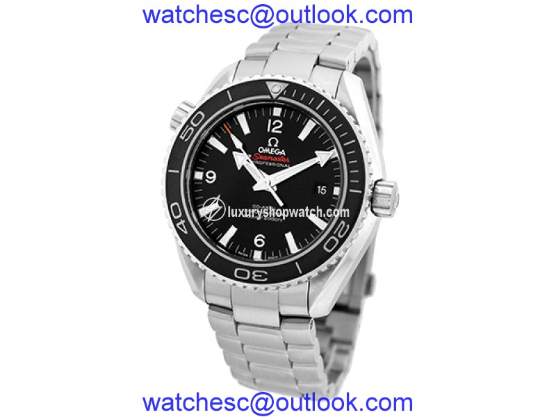 Omega Seamaster "Planet Ocean" Stainless Steel Black Dial Automatic 45.5mm Mens Watch Omega