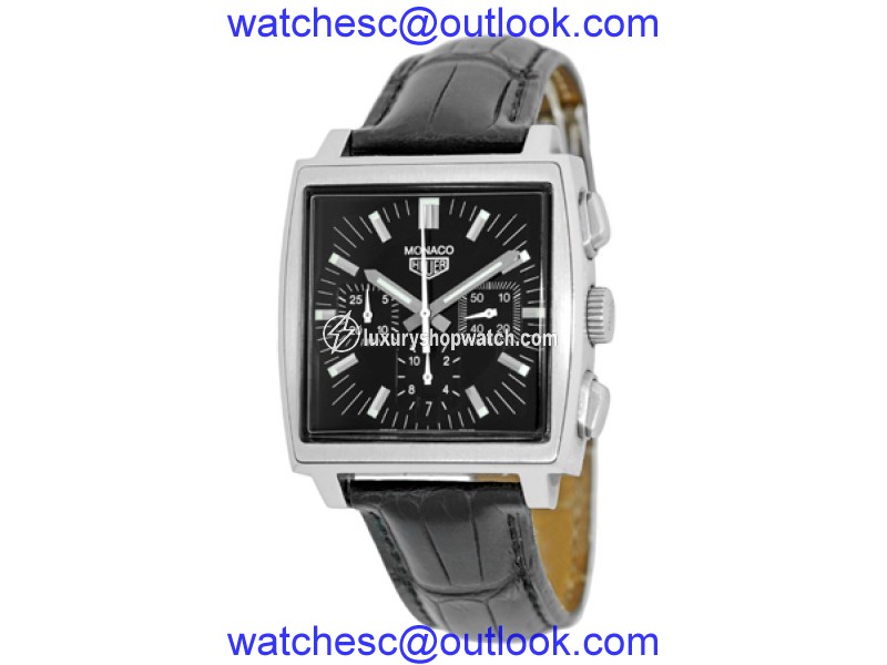 Tag Heuer Monaco CW2111-0 Stainless Steel & Leather Automatic 38mm Mens Watch Tag Heuer