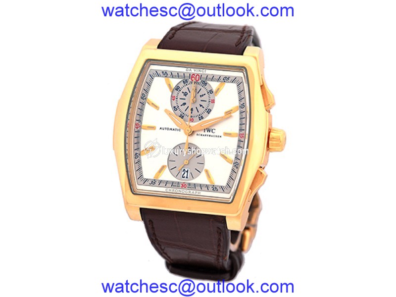 IWC Da Vinci IW3764.02 18K Rose Gold & Leather Automatic 43mm Mens Watch IWC
