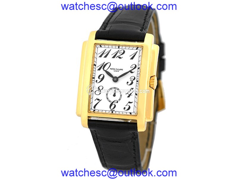Patek Philippe "Gondolo" 5024 18K Yellow Gold & Leather 30mm Mens Watch Patek Philippe