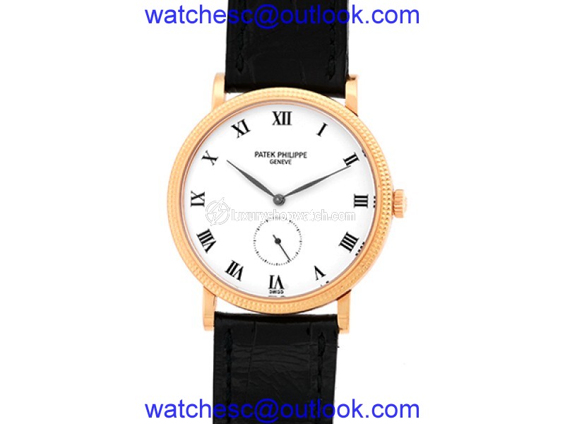 Patek Philippe "Calatrava" 3919-R 18K Rose Gold & Leather 34mm Manual Mens Watch Patek Philippe