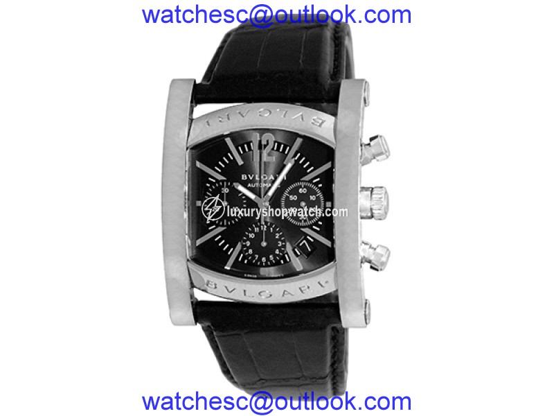 Bulgari Assioma Chrono AA 48 S CH Stainless Steel & Leather Automatic 38mm Mens Watch Bulgari