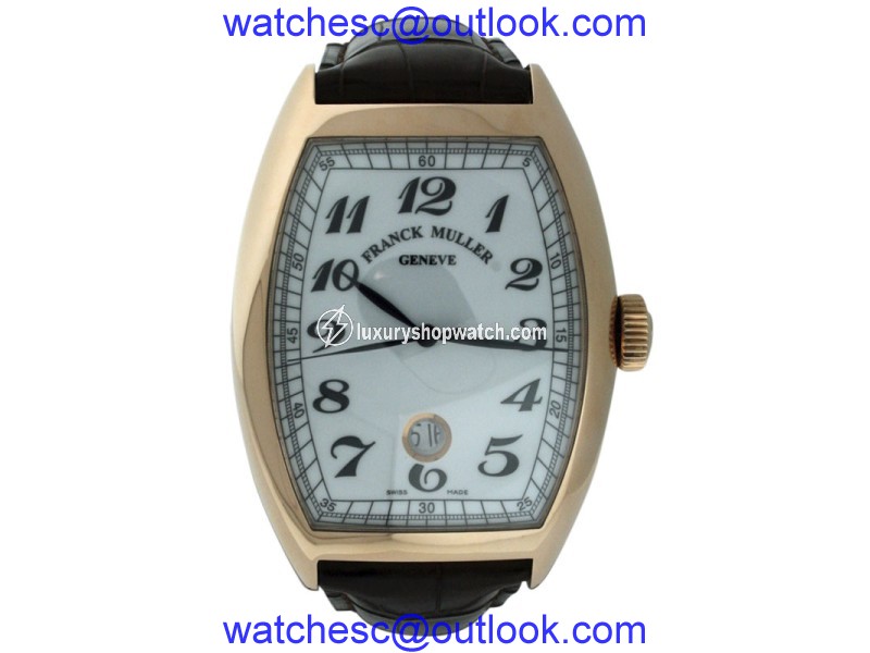 Franck Muller Cintree Curvex 18K Rose Gold & Leather 39mm x 55mm Watch Franck Muller