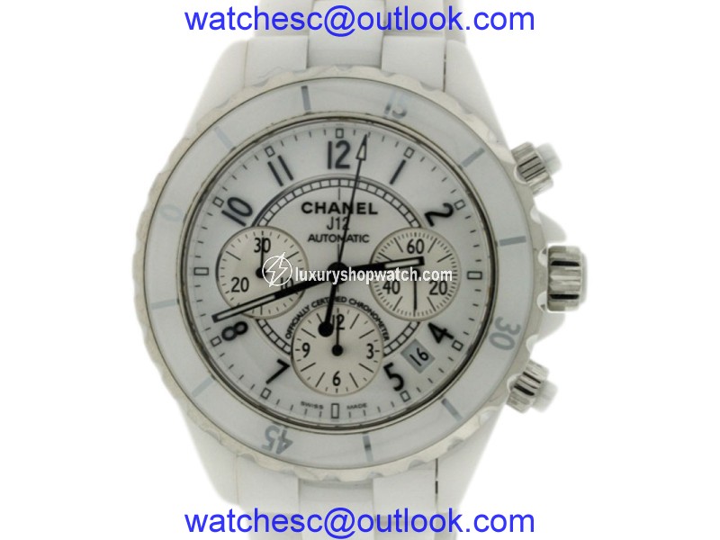 Chanel J12 H1077 Chronograph White Ceramic Automatic 41mm Watch Chanel
