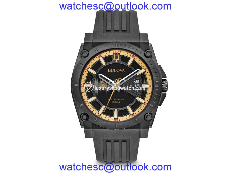 Bulova 98B294 Stainless Steel & Black Dial 46mm Mens Watch Bulova