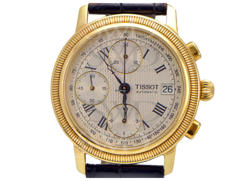 Tissot Bridgeport T71343533 18K Yellow Gold / Leather 36mm Mens Watch Tissot