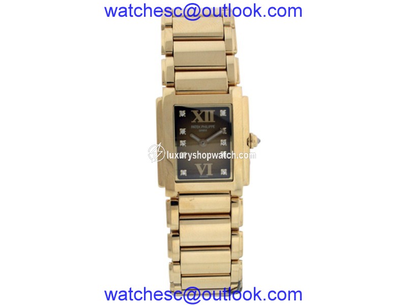 Patek Philippe Twenty-4 4907/1J Brown Dial With Diamonds 18K Yellow Gold Womens Watch Patek Philippe